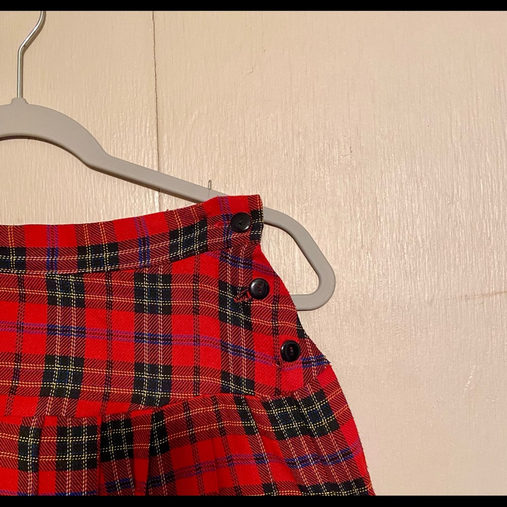 TRUE VINTAGE/Retro Dark Academia Red Plaid/Tartan Skirt - Picture 5 of 11